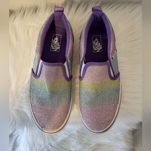 Vans Kids Glitter Slip-On Shoes - Multicolor, Size 4